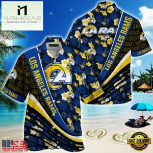 NFL Los Angeles Rams Summer Hawaii Shirt With Tropical Flower Pattern