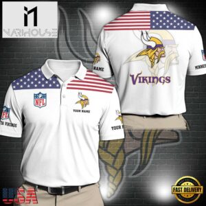 NFL Minnesota Vikings Sport Polo Shirt Custom Your Name