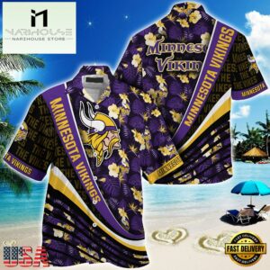 NFL Minnesota Vikings Summer Hawaii Shirt With Tropical Flower Pattern