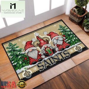 NFL New Orleans Saints Christmas Doormat Decor