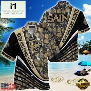 NFL New Orleans Saints Summer Hawaii Shirt With Tropical Flower Pattern