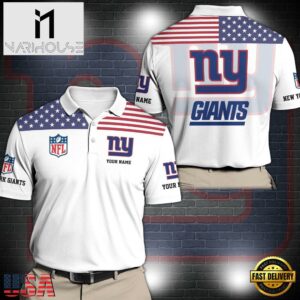 NFL New York Giants Sport Polo Shirt Custom Your Name