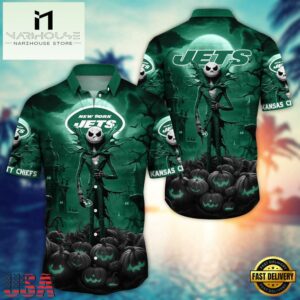 NFL New York Jets Halloween Jack Hawaiian Shirt
