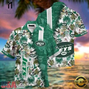 NFL New York Jets Summer Beach Hawaiian Button Up Shirt