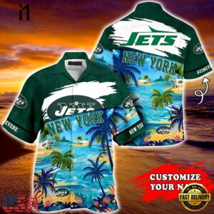 NFL New York Jets Summer Button Up Hawaii Shirt