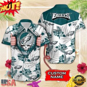 NFL Philadelphia Eagles Grateful Dead Personalized Unisex Hawaiian Shirt
