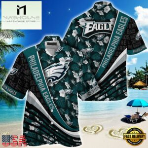 NFL Philadelphia Eagles Summer Hawaii Shirt With Tropical Flower Pattern