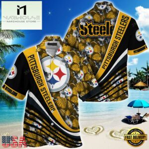 NFL Pittsburgh Steelers Summer Hawaii Shirt With Tropical Flower Pattern