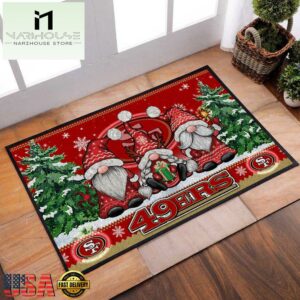 NFL San Francisco 49ers Christmas Doormat Decor