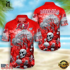NFL Tampa Bay Buccaneers Skull Pumpkin Halloween Hawaiian Shirt