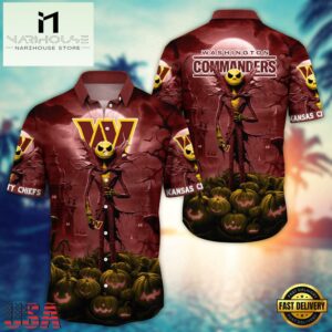 NFL Washington Commanders Halloween Jack Hawaiian Shirt