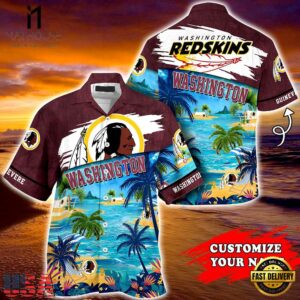 NFL Washington Redskins Summer Button Up Hawaii Shirt