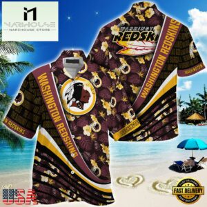 NFL Washington Redskins Summer Hawaii Shirt With Tropical Flower Pattern