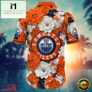 NHL Edmonton Oilers NHL Hawaiian Shirt , Vintage Hawaiian Shirts 5 NHL Edmonton Oilers NHL Hawaiian Shirt