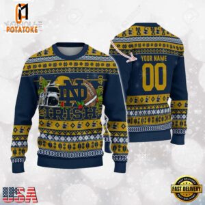 Notre Dame Fighting Irish Logo Football NCAA Ugly Christmas Sweater