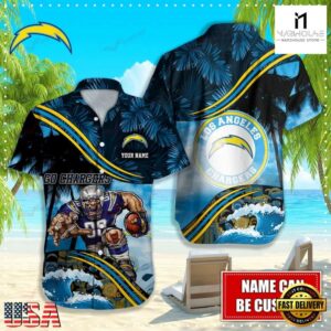 Personalized Los Angeles Chargers NFL Mascot Hawaiian Shirt