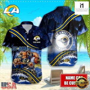 Personalized Los Angeles Rams NFL Mascot Hawaiian Shirt