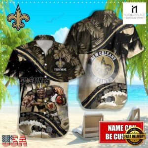 Personalized New Orleans Saints NFL Mascot Hawaiian Shirt