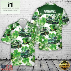 Porsche 911 St Patrick's Day Hawaiian Shirt