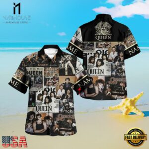 Queen Band Personalized Vintage Album Collage Hawaiian Shirt