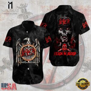 Slayer Music Band Blood Reign 3D Print Hawaiian Shirt