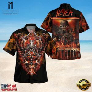 Slayer Music Band Inferno Eagle 3D Print Hawaiian Shirt