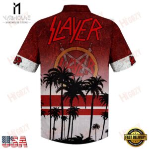 Slayer Music Band Palm Paradise 3D Print Hawaiian Shirt
