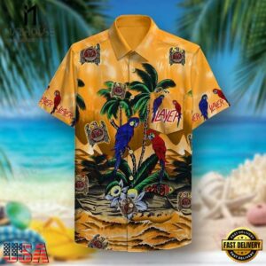 Slayer Music Band Parrot Paradise 3D Print Hawaiian Shirt