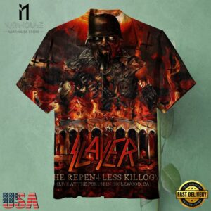 Slayer Music Band Repentless Inferno 3D Print Hawaiian Shirt