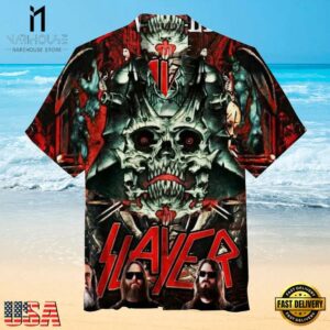 Slayer Music Band Skull Legion 3D Print Hawaiian Shirt