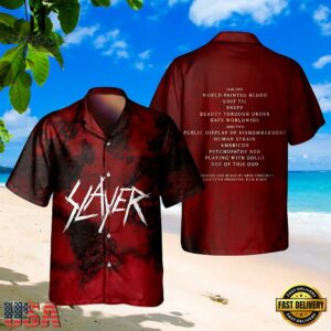 Slayer Music Band World Painted Blood Album 3D Print Hawaiian Shirt
