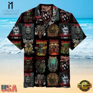 Slipknot Rock Band Album Art Collage Summer Hawaiian Shirt