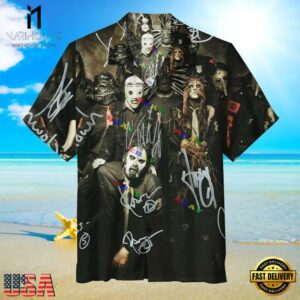 Slipknot Rock Band Autographed Photo Summer Hawaiian Shirt