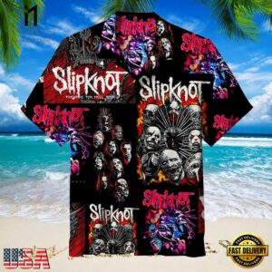 Slipknot Rock Band Colorful Mask Collage Summer Hawaiian Shirt