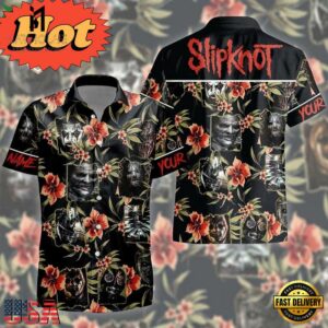 Slipknot Rock Band Floral Mask Horror Summer Hawaiian Shirt
