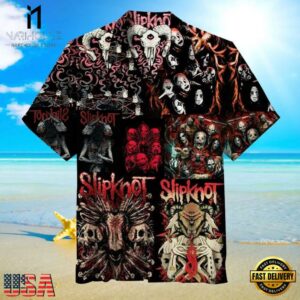 Slipknot Rock Band Horror Collage Summer Hawaiian Shirt