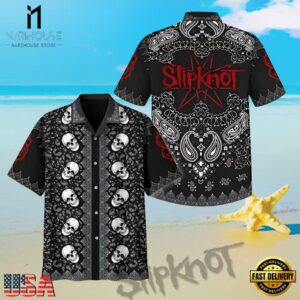 Slipknot Rock Band Skull Bandana Summer Hawaiian Shirt