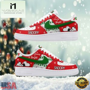 Snoopy Merry & Bright Air Force 1 Shoes