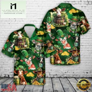 St Patricks Day Cow Hawaiian Shirt
