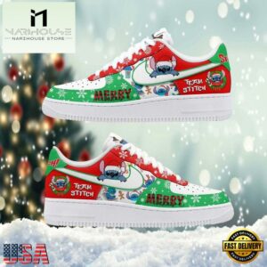 Stitch Christmas Holiday Air Force 1 Shoes