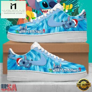 Stitch Cute Merry Christmas Air Force 1 Shoes