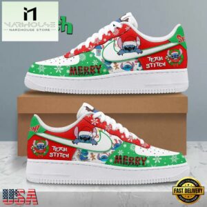 Stitch Team Merry Christmas Air Force 1 Shoes