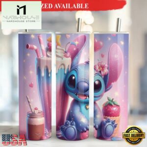 Stitch Valentine Tumbler 20oz Tumbler with Lid and Straw