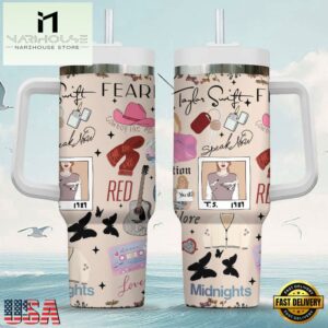 Taylor Swift Album Swiftie Collection Music Tumbler 40oz With Handle