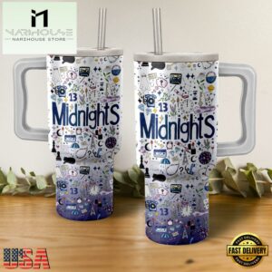 Taylor Swift Midnights Album Music Tumbler 40oz With Handle