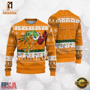 Tennessee Volunteers Merry Christmas Grinch Hand NCAA Ugly Christmas Sweater