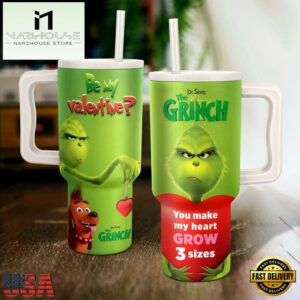 The Grinch Be My Valentine Stainless Steel Tumbler 40Oz With Handle