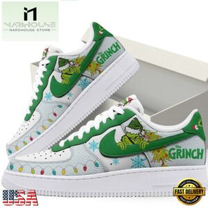 The Grinch Steal Christmas Light Air Force 1 Shoes Gift For Men Women