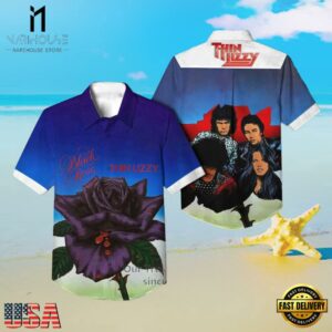 Thin Lizzy Rock Band Black Rose Casual Hawaiian Shirt