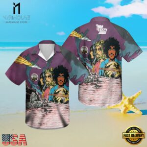 Thin Lizzy Rock Band Retro Album Cover Hawaiian Shirt